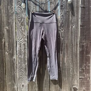 Heynuts Yoga Pro Pale Grey Purple Leggings High Rise Ankle Length Small
